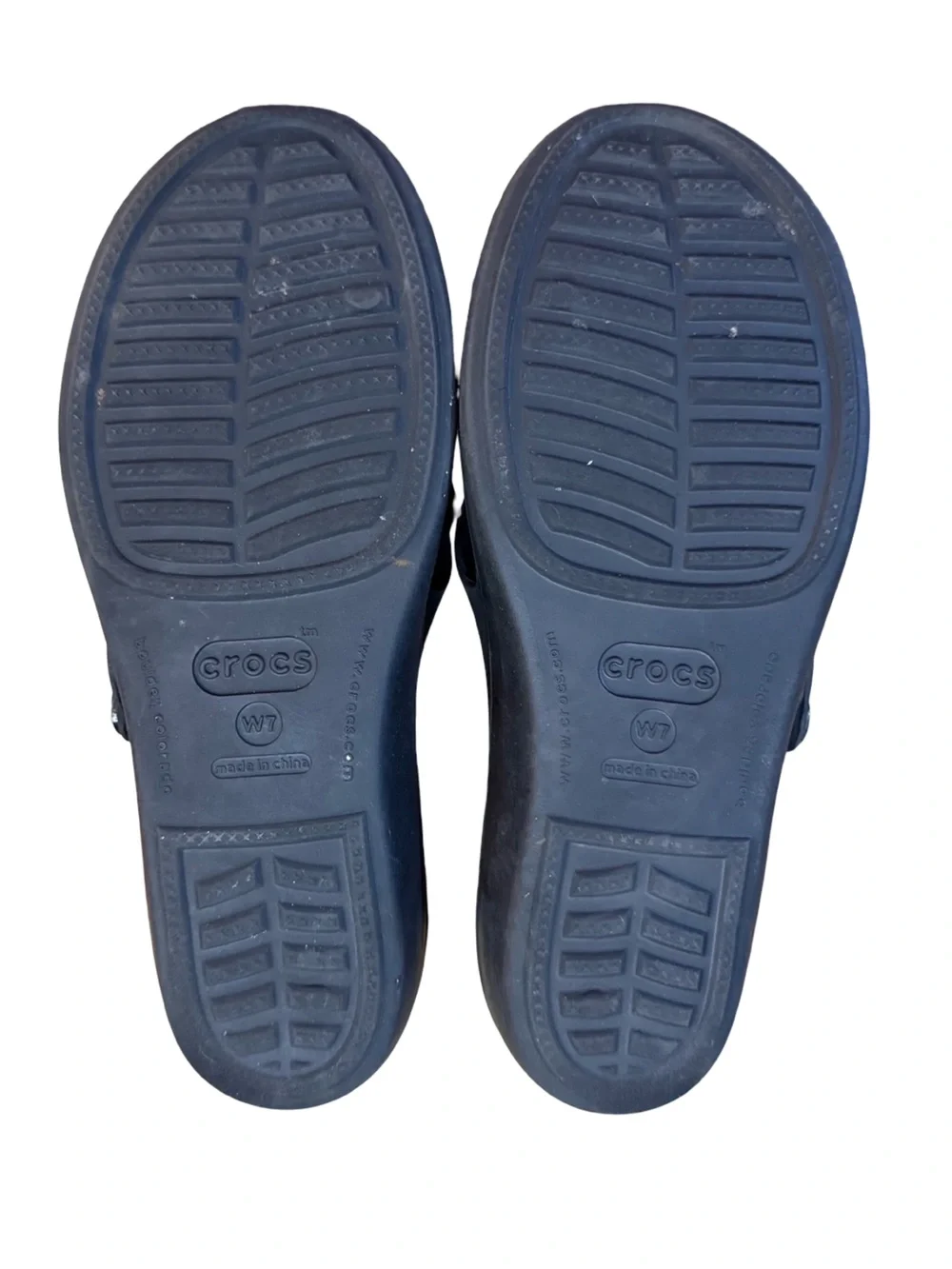 Crocs Patricia Black Croslite Strappy Low Wedge Sandals Women’s Size 7